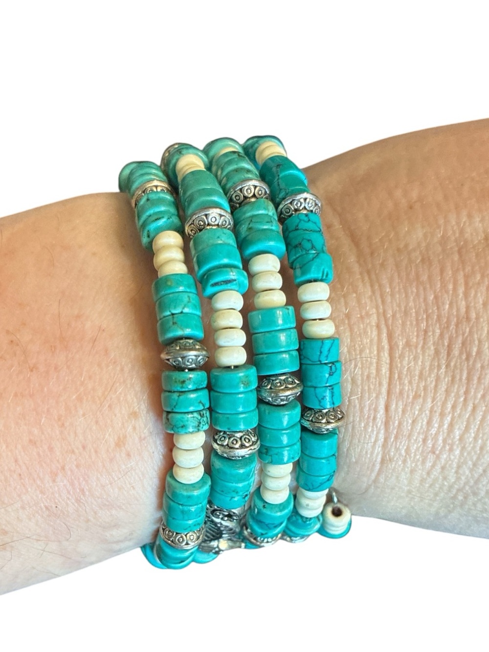 Turquoise Beaded Wire Bracelet